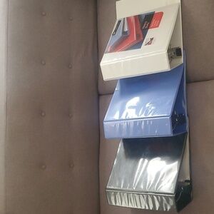 3 Heavy Duty 5 Inch Set of Three Binders in Black, Blue, and White